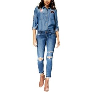 Joe's Rolled Hem Skinny Ankle Distressed Jeans 29